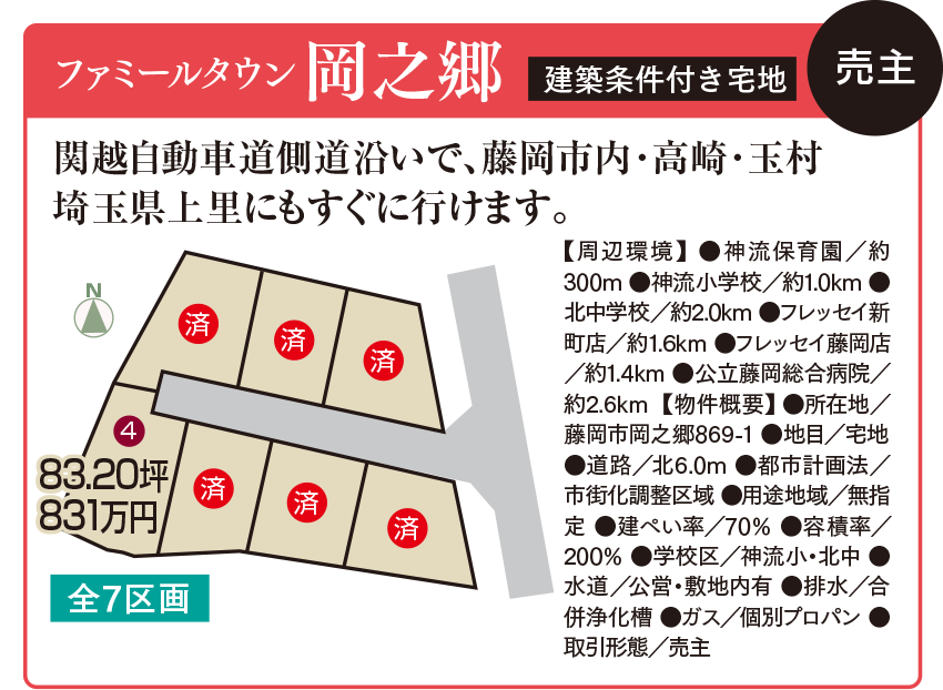 ファミールタウン岡之郷（建築条件付き宅地） 住建産業堀越